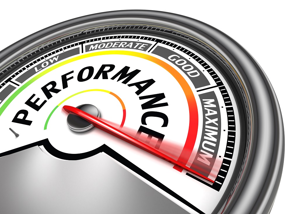 performance conceptual meter indicate maximum, isolated on white background